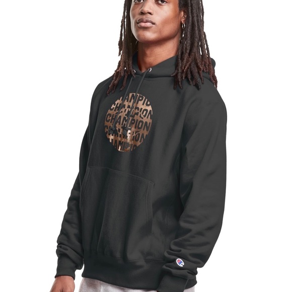 Champion Black W/ Gold Metallic Hoodie - Picture 3 of 7